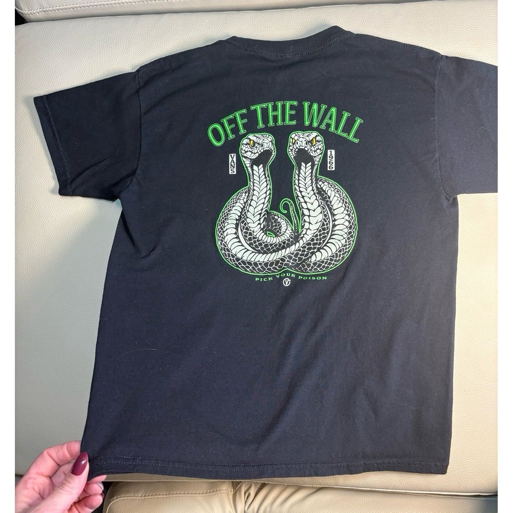 Youth large (12/14) Vans Off The Wall Snake T-Shirt Pick Your Poison EUC